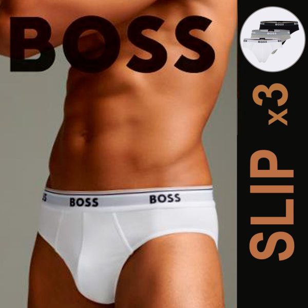 Slip hombre x3 algodón elástico goma vista Boss 50475273